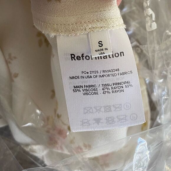 Reformation Cream Floral Dress Sz Small - Picture 2 of 3